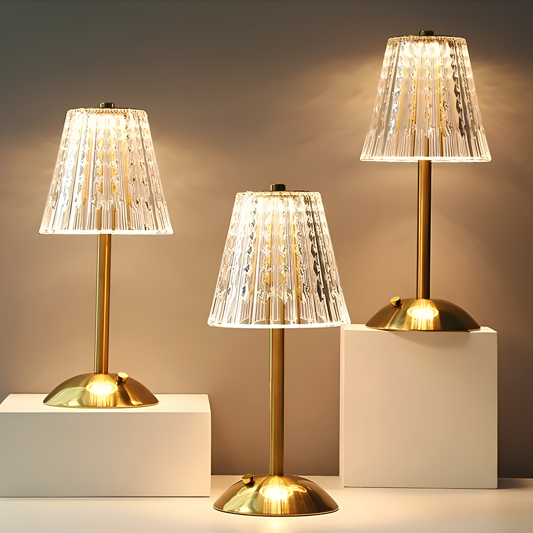 Skanto | Gylden Krystall Bordlampe - Aurora Luxe