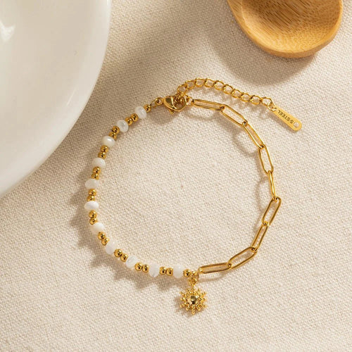 Skanto | Golden Paperclip Boho Solarmbånd