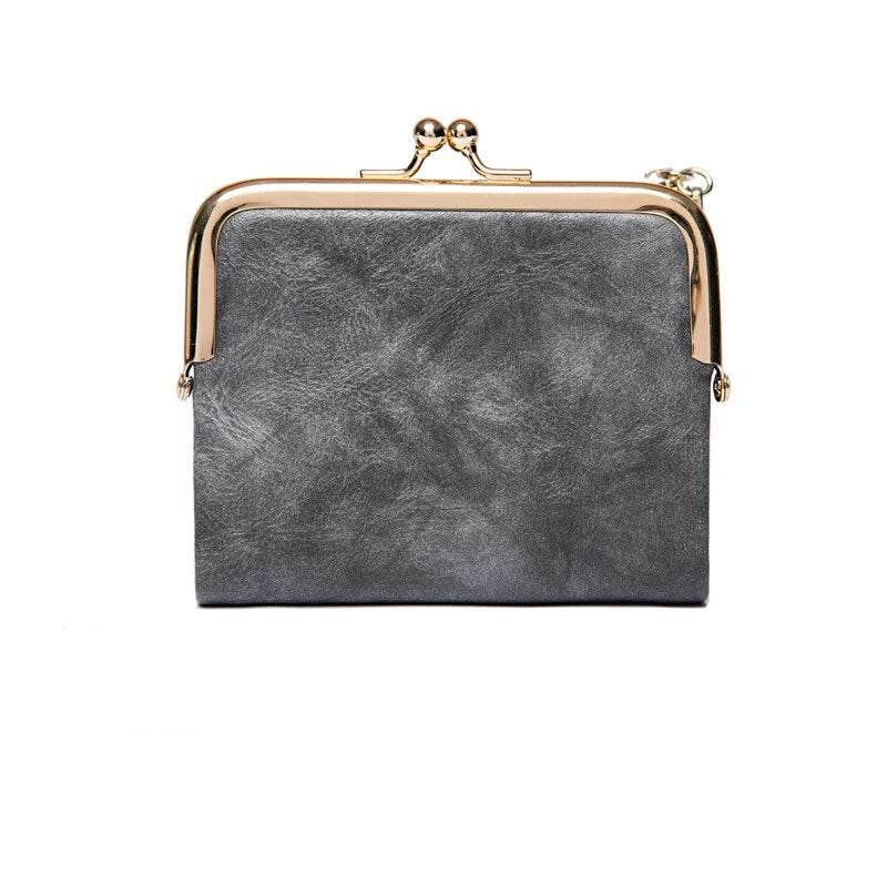 Skanto | Lommebok Veske | Vintage Kiss Lock Lite PU Skinn