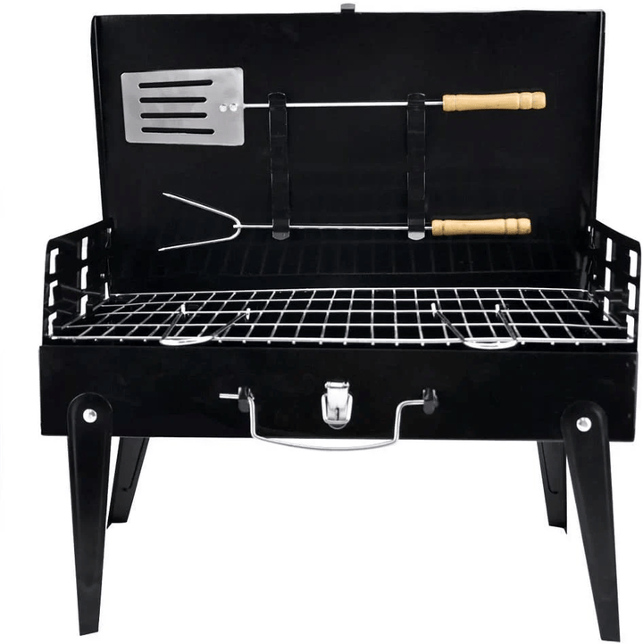 Skanto | Grillmate Fold – Sammenleggbart stål kofferthusgrill for hage, camping og utendørs BBQ