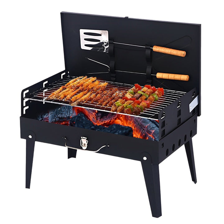 Skanto | Grillmate Fold – Sammenleggbart stål kofferthusgrill for hage, camping og utendørs BBQ