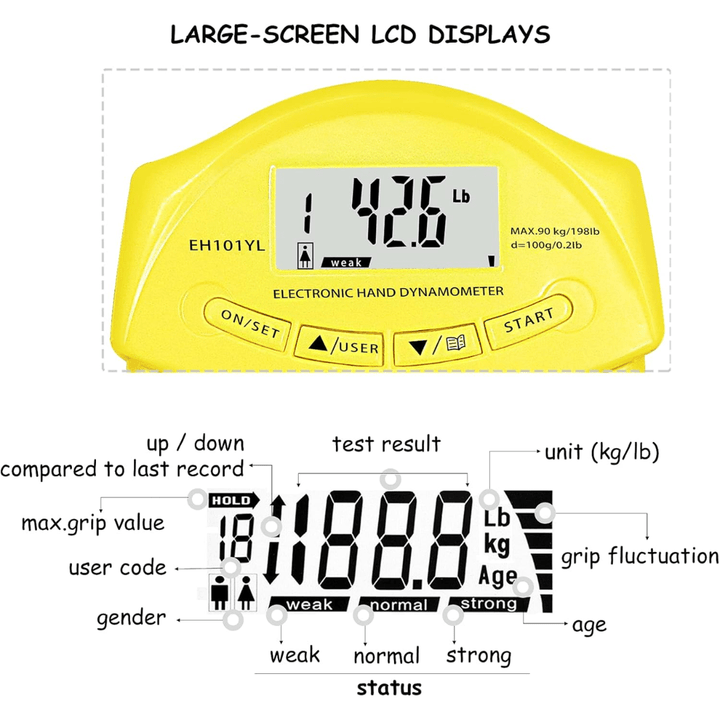 HANDPOWER PRO – Digitalt hånddynamometer 90 kg
