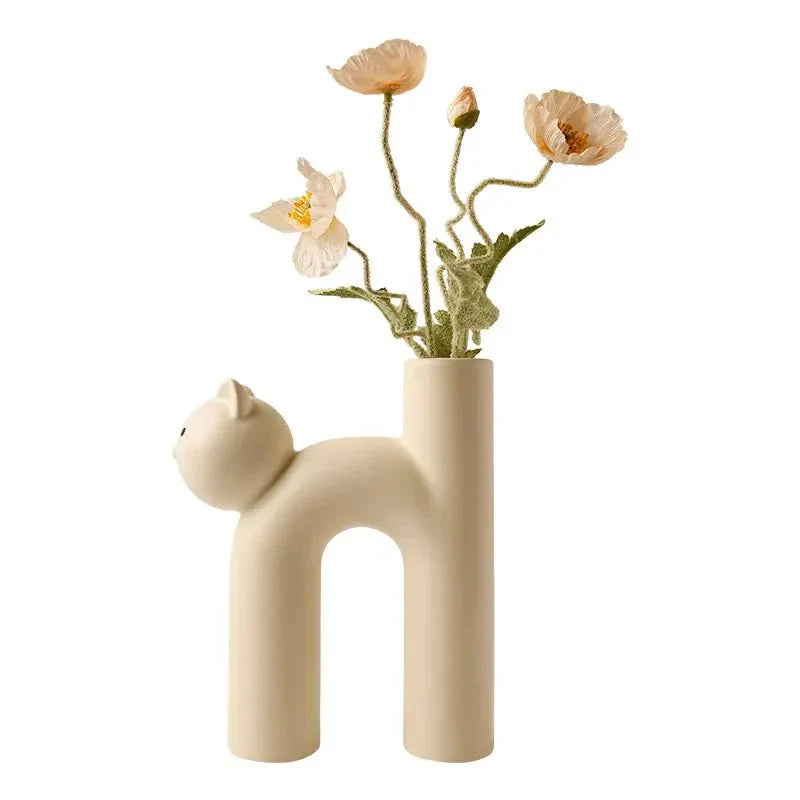 H-formet kattevase dekorasjon - Moderne keramisk borddesign | Skanto