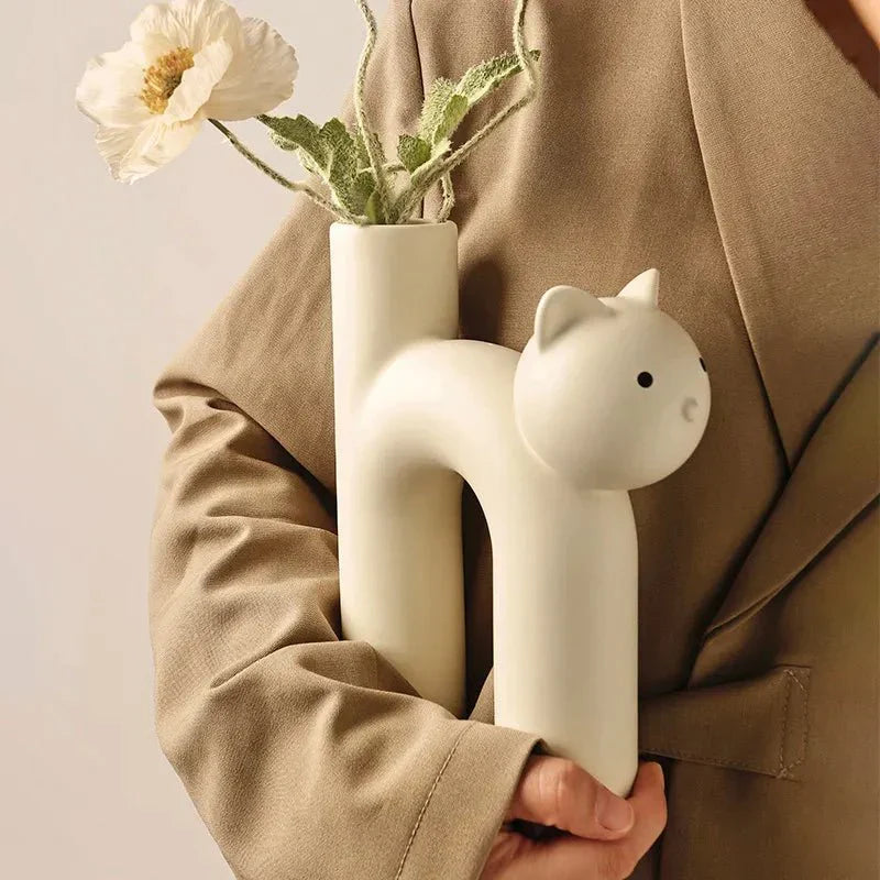 H-formet kattevase dekorasjon - Moderne keramisk borddesign | Skanto