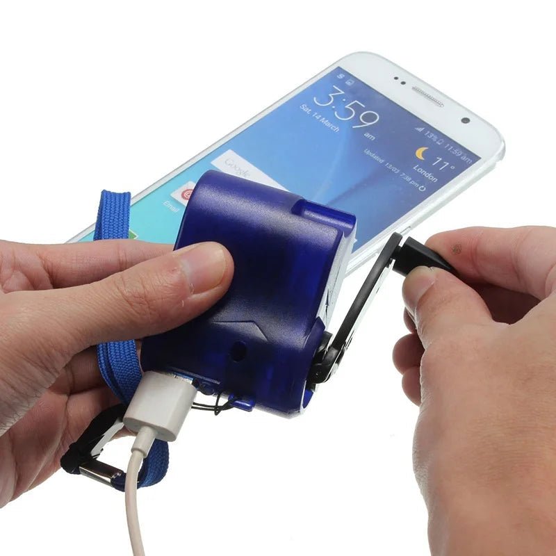 Skanto | HandCrank Lader – Bærbar USB Nødlader for Utendørs Overlevelse