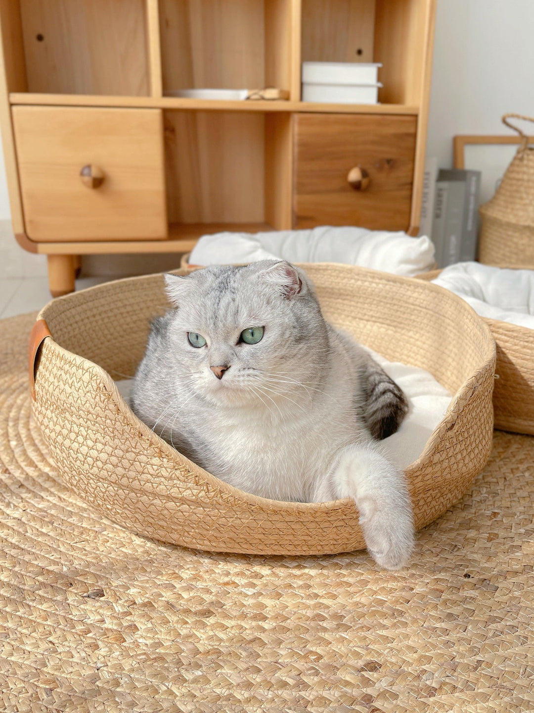 Håndlaget Komfortabel Katt Seng - LuxeSnooze Skanto