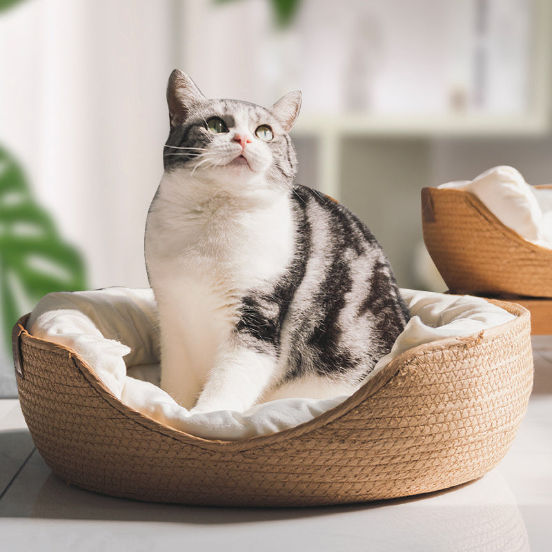 Håndlaget Komfortabel Katt Seng - LuxeSnooze Skanto