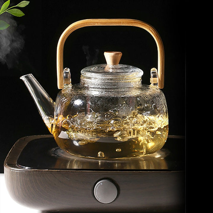 Varmebestandig klar borosilikatglass tekanne Klar japansk stil tekanne infuser | Skanto