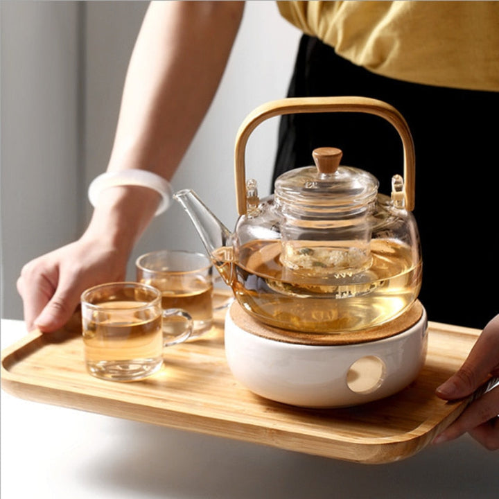 Varmebestandig klar borosilikatglass tekanne Klar japansk stil tekanne infuser | Skanto