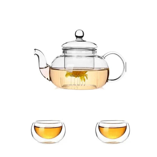 Varmebestandig glass tekanne glass tekanne med infuser tekanne sett | Skanto