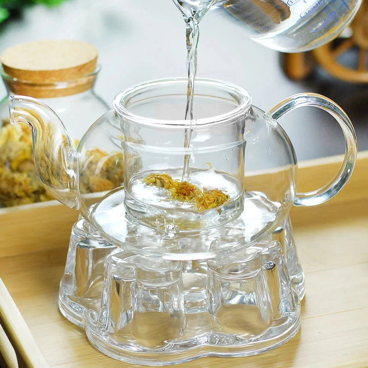 Varmebestandig glass tekanne glass tekanne med infuser tekanne sett | Skanto
