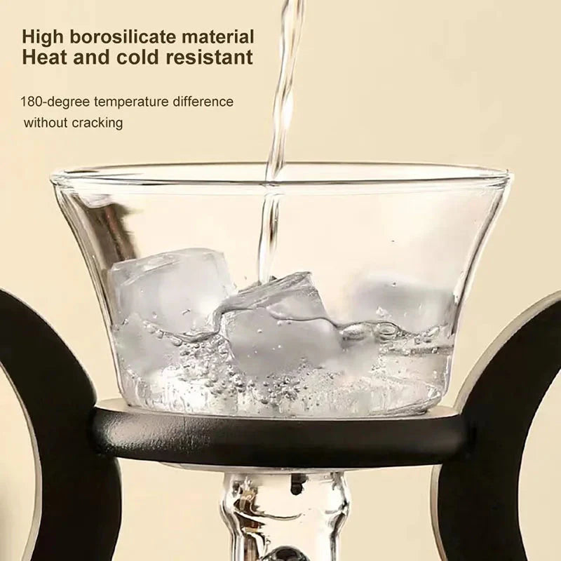 Varmebestandig glass te-sett med magnestisk vannroterende lokk | Skanto