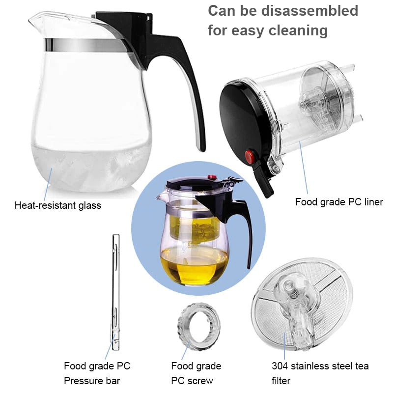 Varmebestandig glass tekanne med teinfuserfilter kjele teapot | Skanto