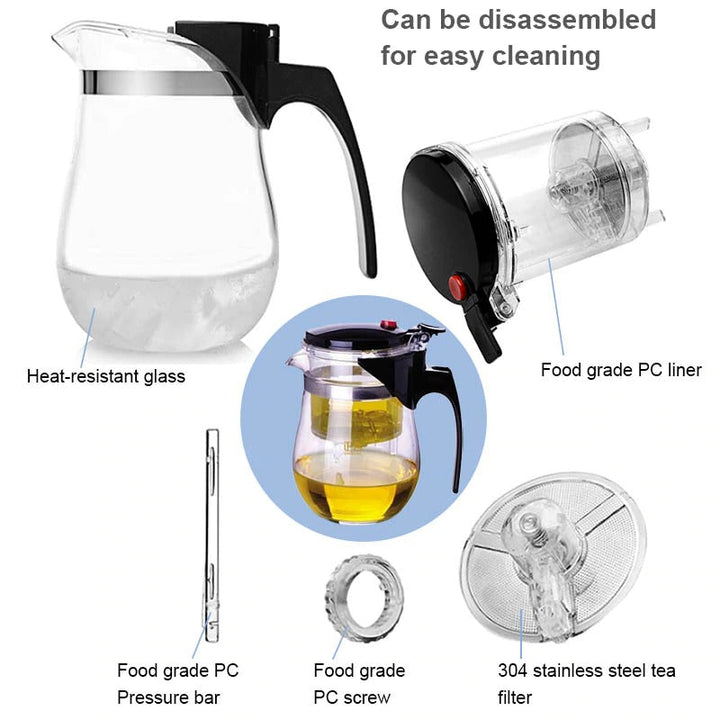 Varmebestandig glass tekanne med teinfuserfilter kjele teapot | Skanto
