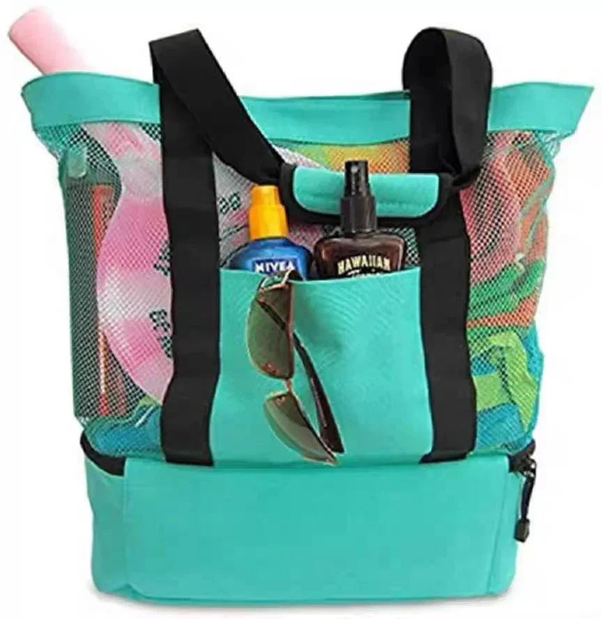 Picknick- und Strandtasche mit großem Fassungsvermögen – wasserdicht, doppellagiges Netzgewebe für Outdoor-Abenteuer