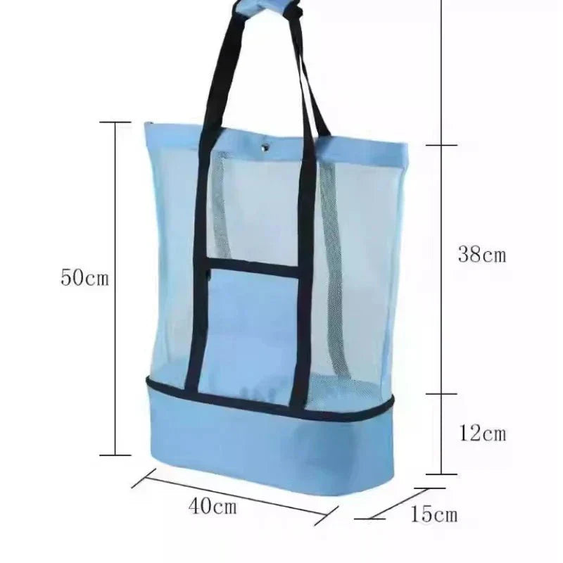 Picknick- und Strandtasche mit großem Fassungsvermögen – wasserdicht, doppellagiges Netzgewebe für Outdoor-Abenteuer