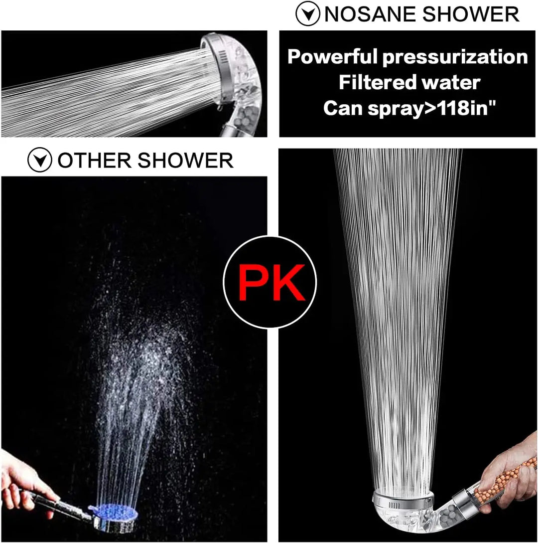 Skanto | Høyt trykk vannbesparende dusjhode med filter - AquaGlow