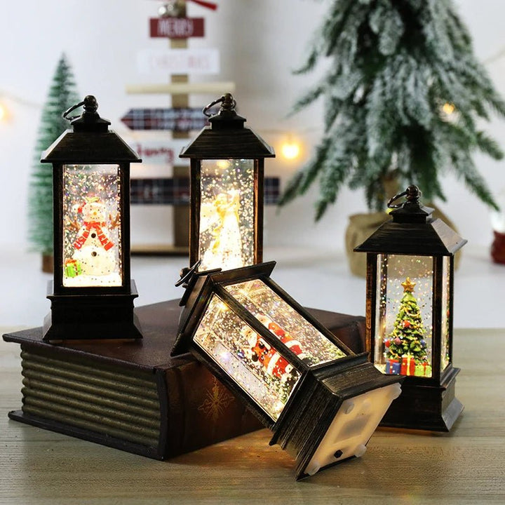 Skanto | Ferie Lantern - Christmas Snow Globe Vintage Lantern Suitable for Party, Wedding, Indoor, Outdoor and Terrace