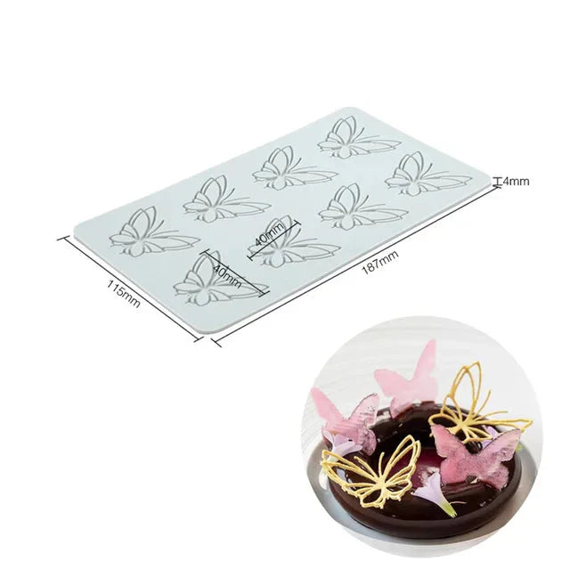 Hollow Out Butterfly Honeycomb Sugar Lace Pad Baking Silicone Mold | Skanto