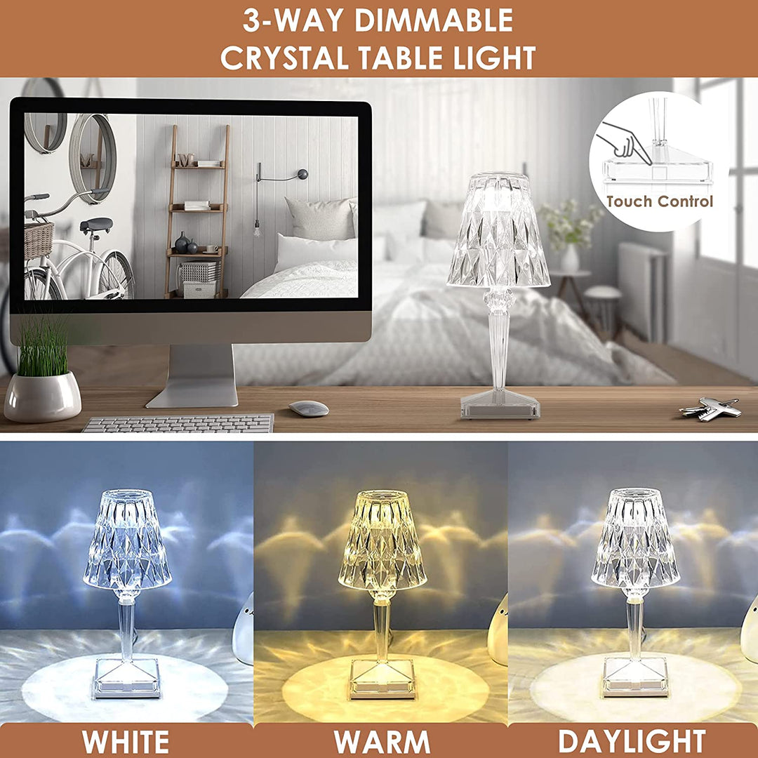 Skanto | CrystaLamp - LED Bordlampe laget av Diamantkrystall