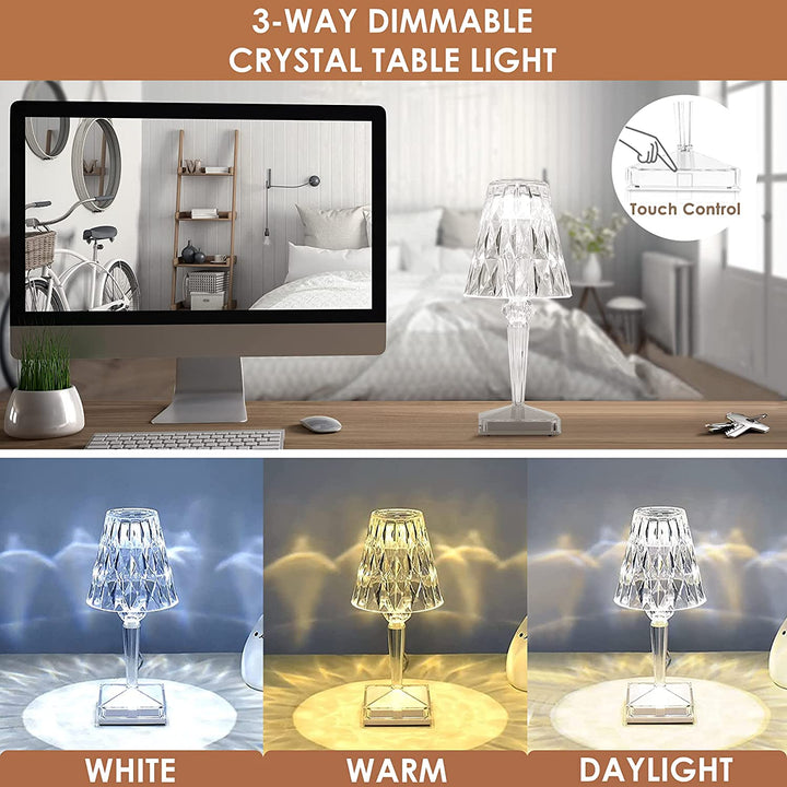 Skanto | CrystaLamp - LED Bordlampe laget av Diamantkrystall
