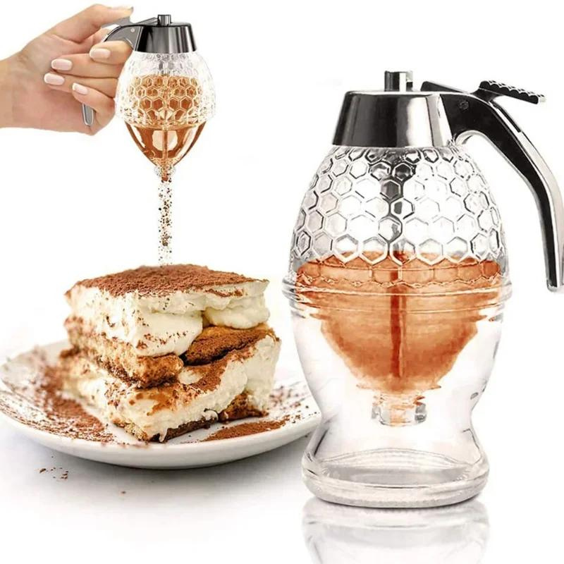 Dryppfri honningdispenser med bikube-design – 200 ml plast | Skanto