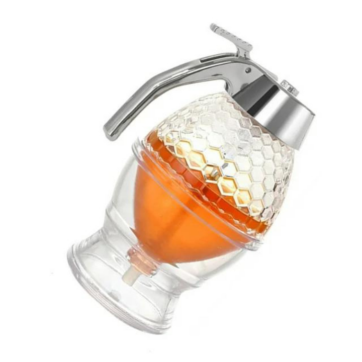 Dryppfri honningdispenser med bikube-design – 200 ml plast | Skanto