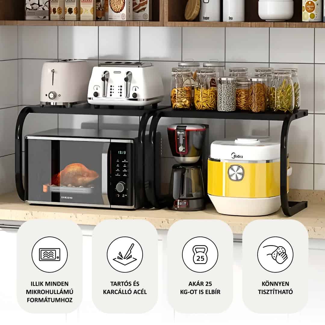 SpaceRack™ Kjøkkenhylle 2 Nivåer Uten Boring | Skanto