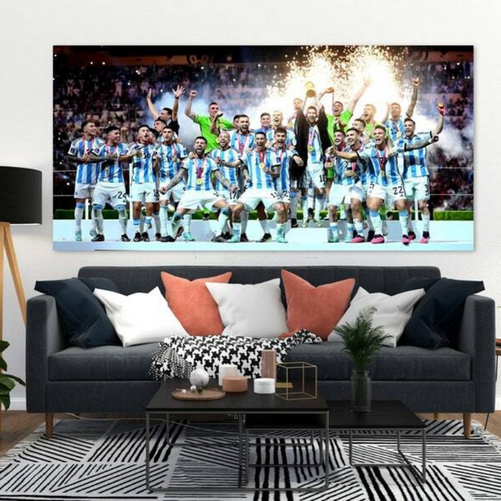 Argentine National Team, Messi World Cup Celebration Wall Art | Skanto