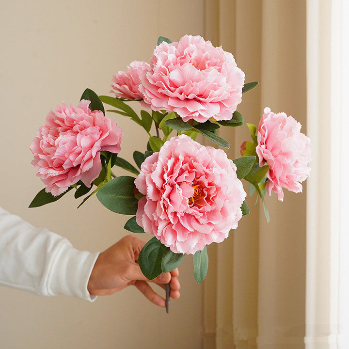 Kunstige 5 store hodet pæoner blomster | Skanto