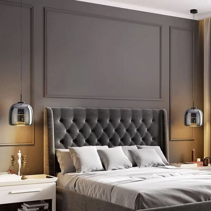 Skanto | Nordisk svart glasspendellampe med LED