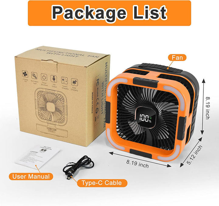 3 i 1 solardrevet campingvifte | Skanto