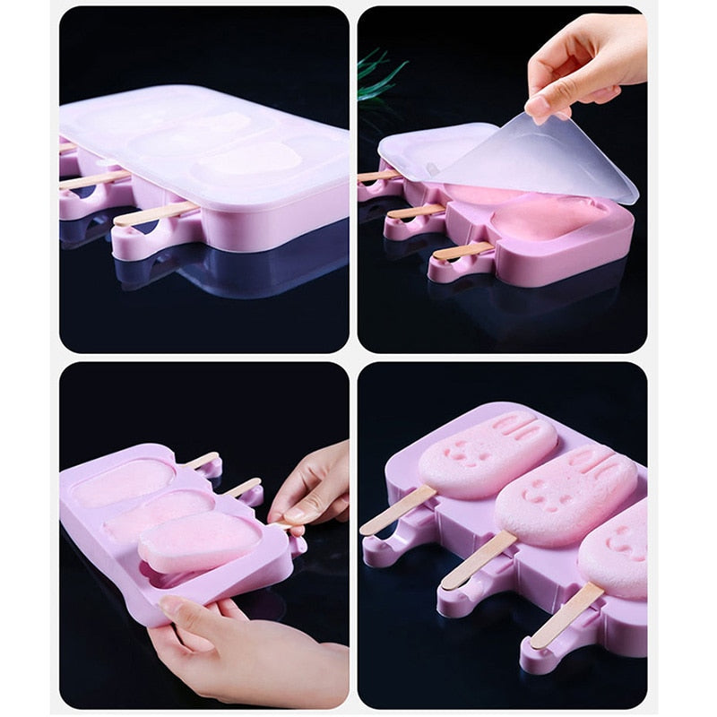 Iskremform Popsicleformer med lokk DIY Hjemmelaget Is Lollyform | Skanto