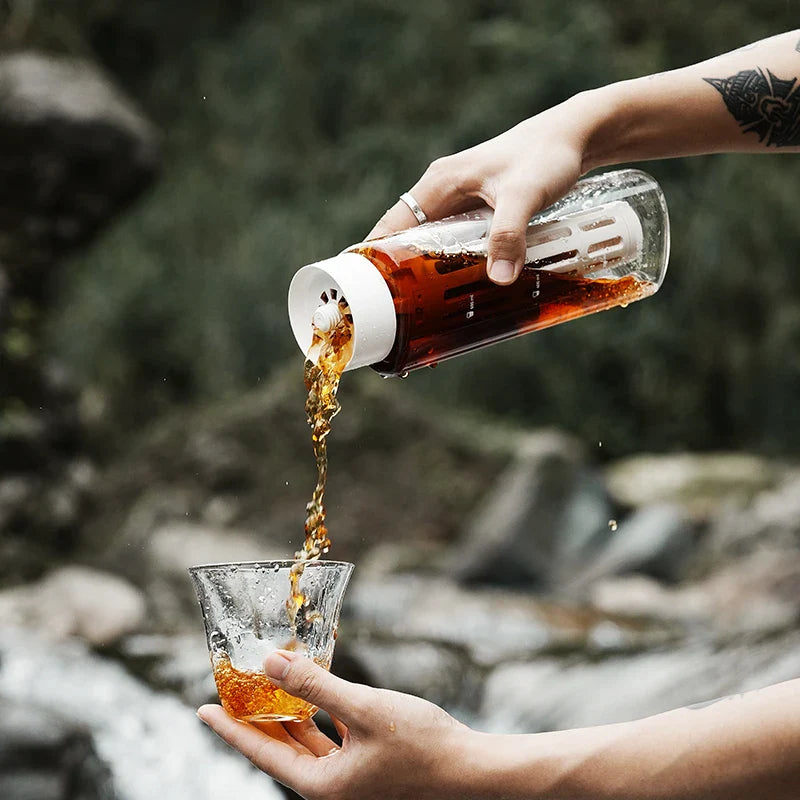 Iced Cold Coffee Brewer Maker Bærbar Kaffe Kanne Avtagbart Filter | Skanto