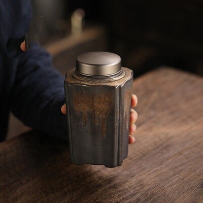 Vintage keramisk te- og kaffelagerbeholder – 900ml lufttett beholder | Skanto