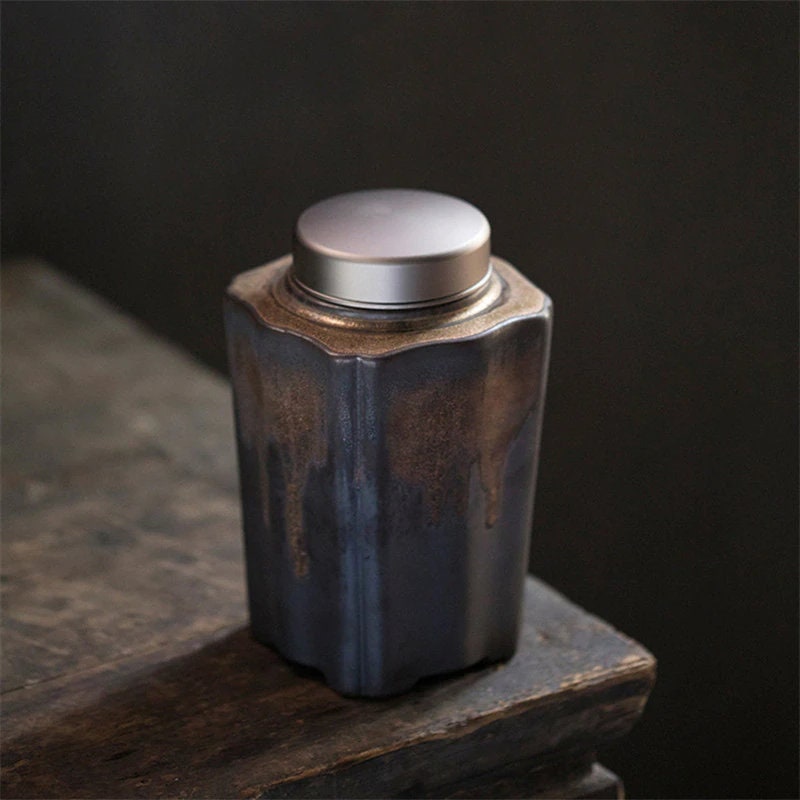 Vintage keramisk te- og kaffelagerbeholder – 900ml lufttett beholder | Skanto