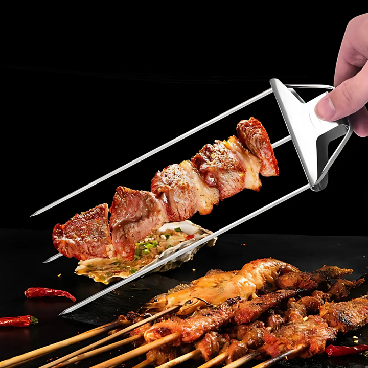 Skanto | Rustfritt Stål BBQ Spyd Triple Grill Verktøy