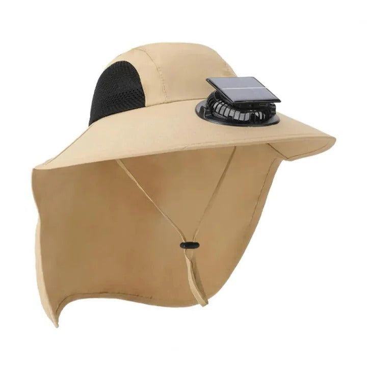 Skanto | Solar Fan Hat med Bred Skjerm UV Beskyttelse