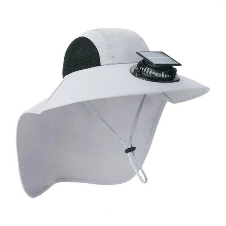 Skanto | Solar Fan Hat med Bred Skjerm UV Beskyttelse
