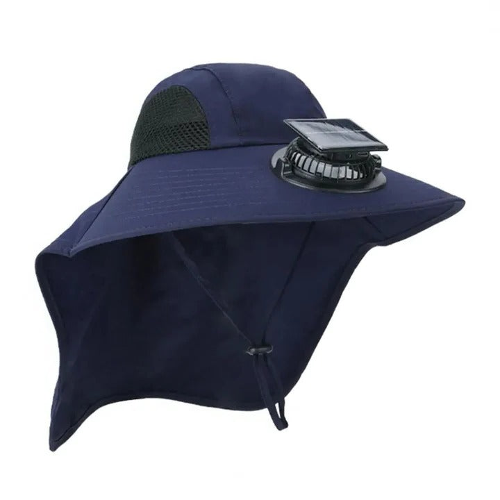 Solar Fan Hat med Bred Skjerm UV Beskyttelse | Skanto
