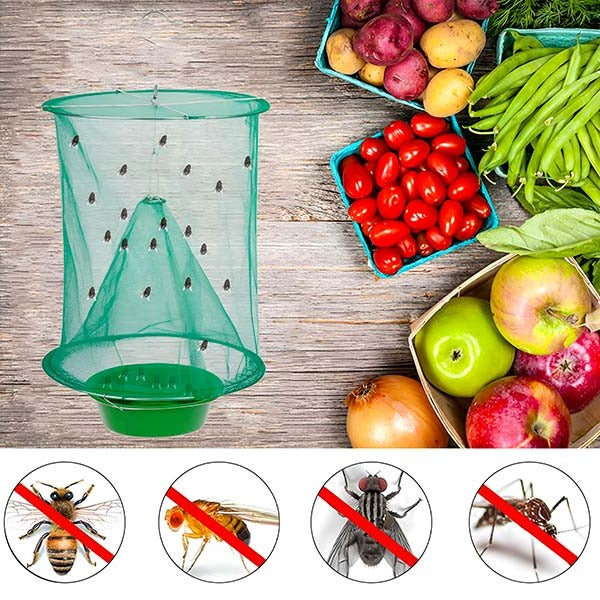 Skanto | Gjenv reusable Fly Trap, Utendørs Hengende Fluefanger, Kjemikaliefri og Vaskbar