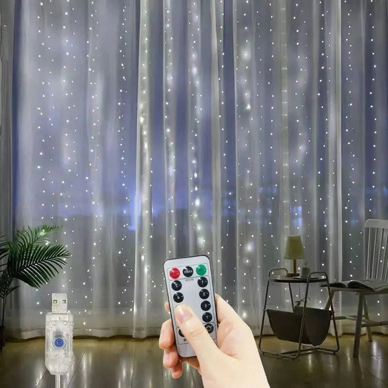 Skanto | Gardin LED Lys med Fjernkontroll, USB Drevet