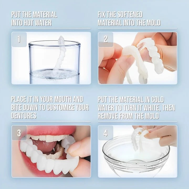 Skanto | Avtagbare Smile Veneers for Øvre og Nedre Tenner