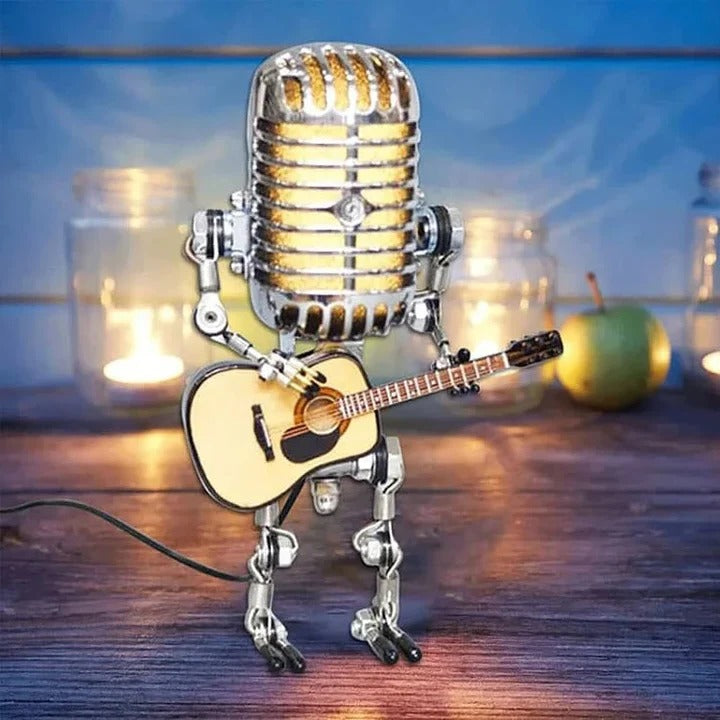 Skanto | Industriell stil robotlampe med gitar og vintage mikrofon design
