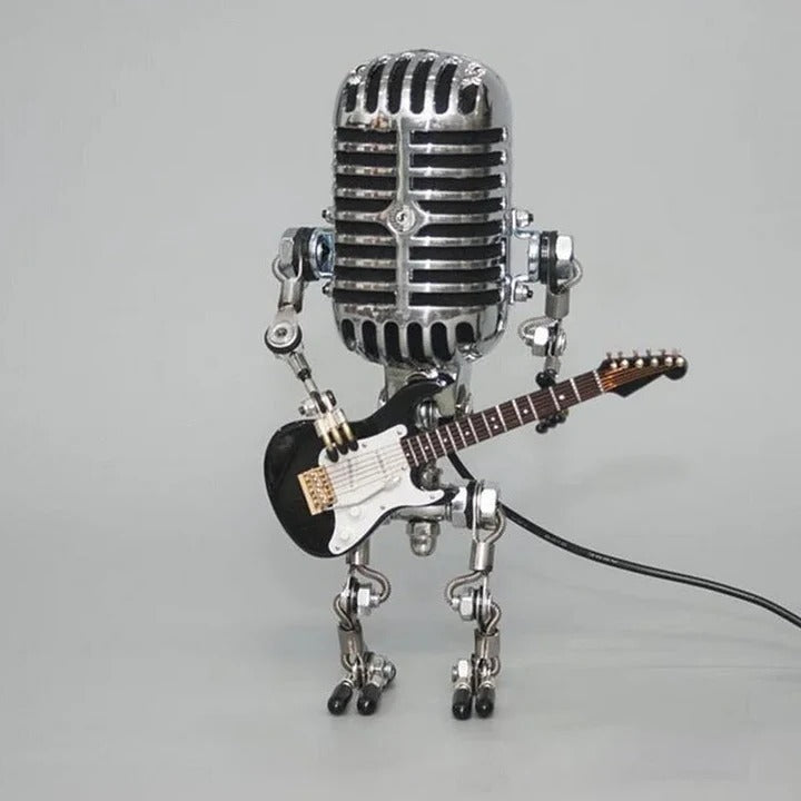 Skanto | Industriell stil robotlampe med gitar og vintage mikrofon design