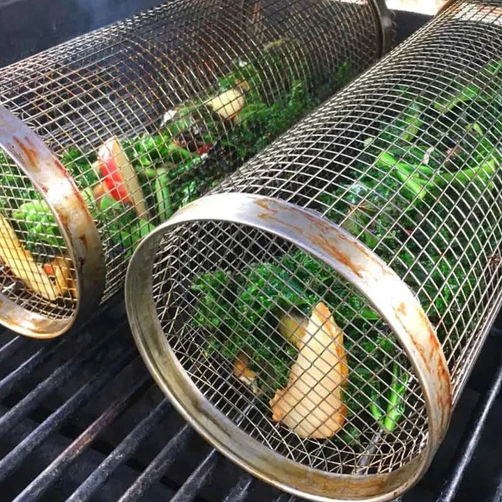 Skanto | Holdbar BBQ Grillkorg med roterende design for utendørs grilling