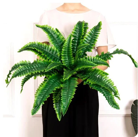 Skanto | Kunstig Boston Fern – UV-bestandig hengende plante for utendørs dekor
