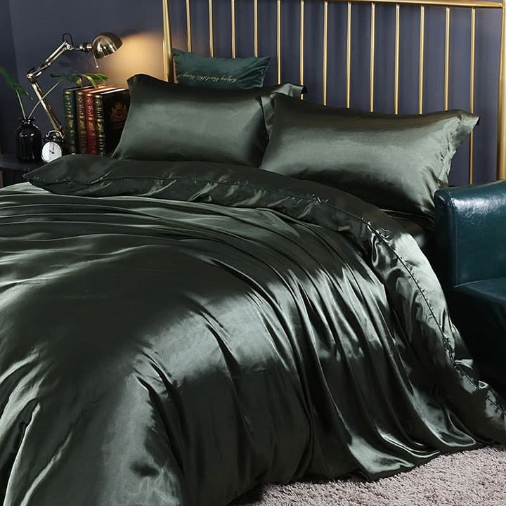 Skanto | Silk Satin 4-Delt Sengetøysett med Dynecover