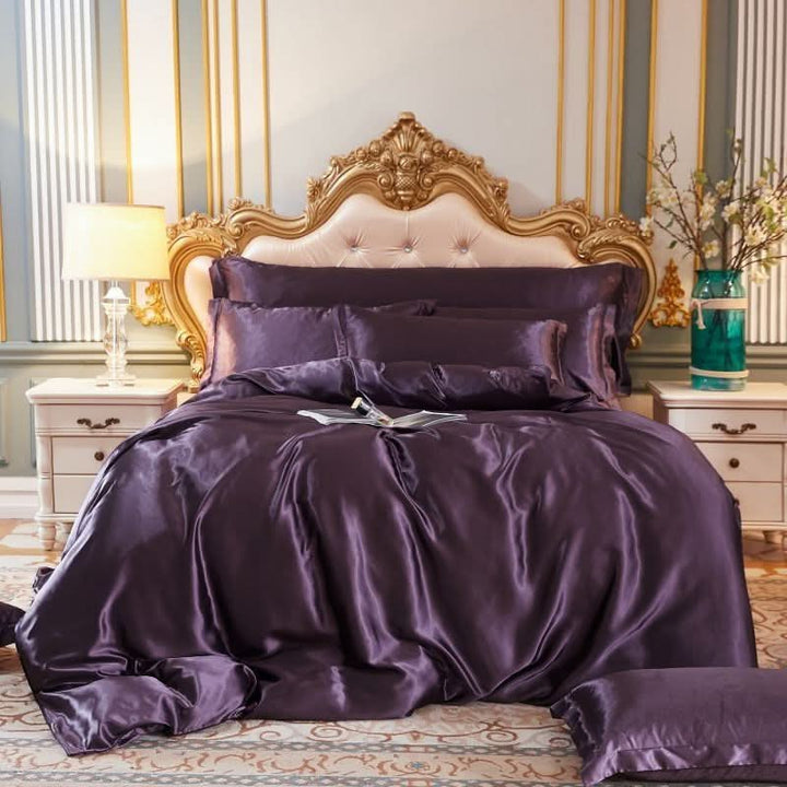 Skanto | Silk Satin 4-Delt Sengetøysett med Dynecover