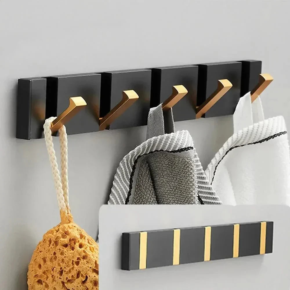 Skanto | Elegant Stål Vegghyller – Foldbare, Plassbesparende Kroker for Bad og Oppholdsrom